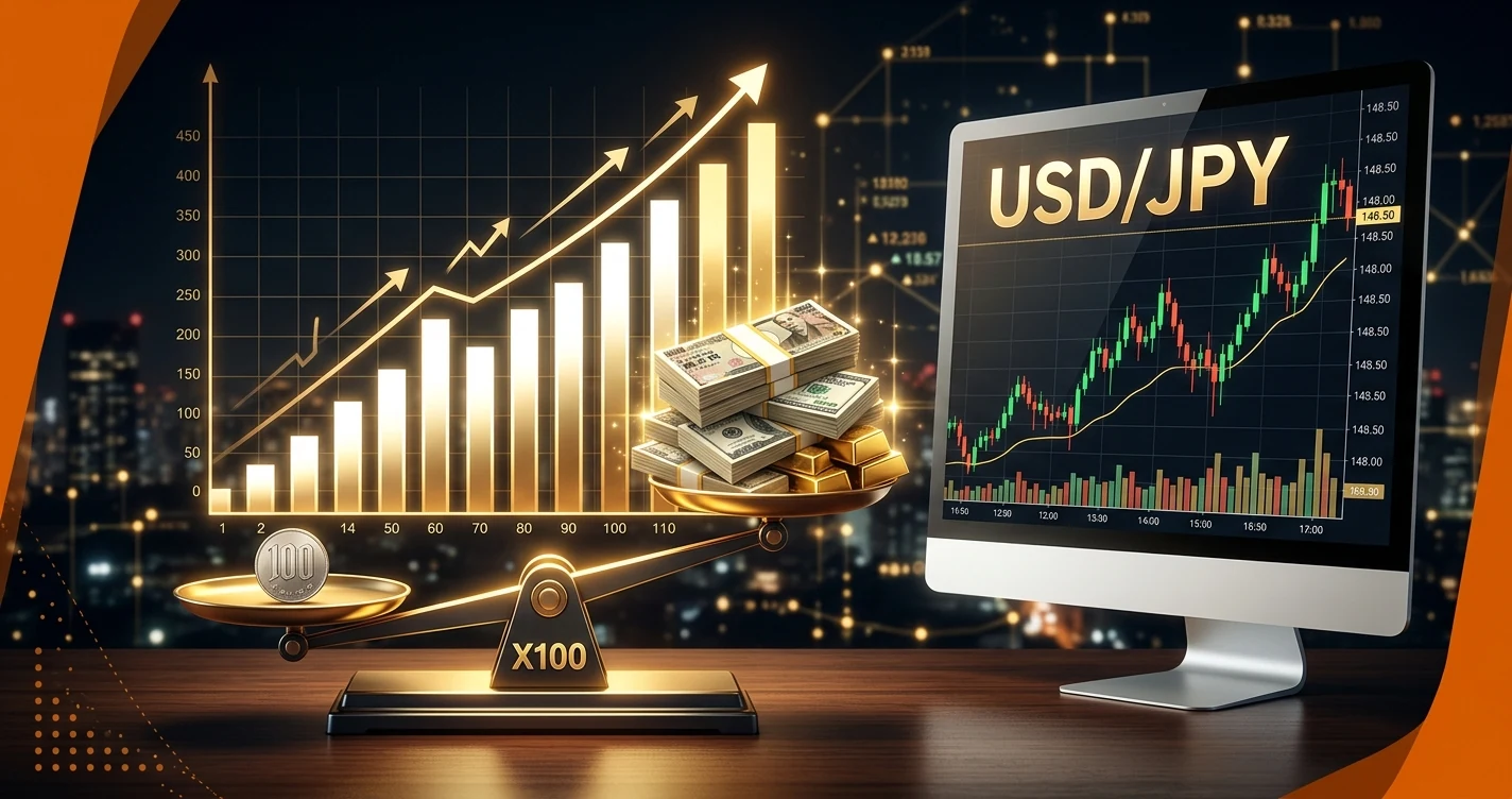 FXレバレッジの仕組みをイメージしたプロフェッショナルなヘッダー画像