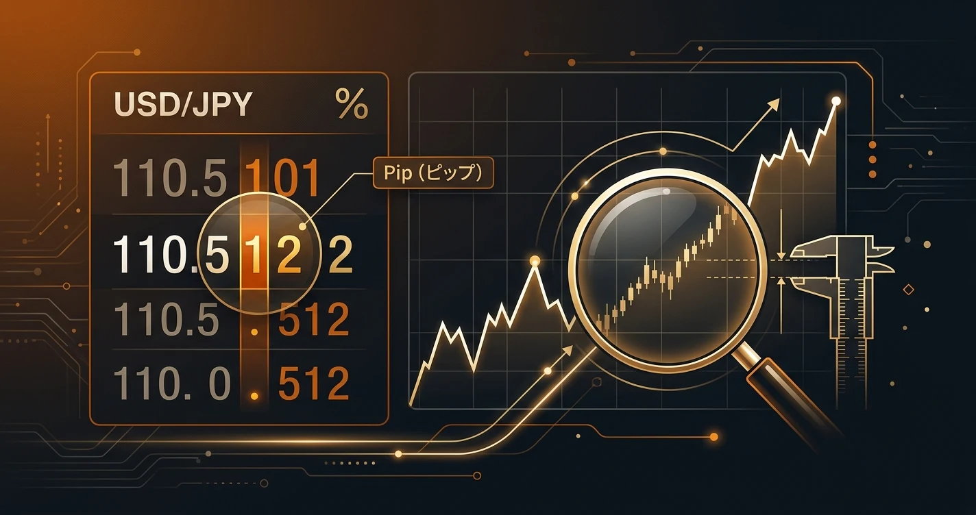 FXのpips（ピップス）の仕組みを示すプロフェッショナルなヘッダー画像