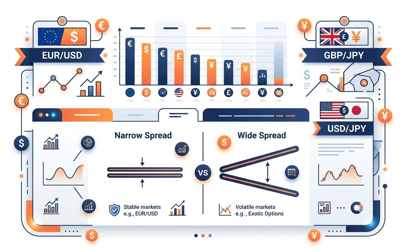 通貨ペア別スプレッド比較のイメージ図