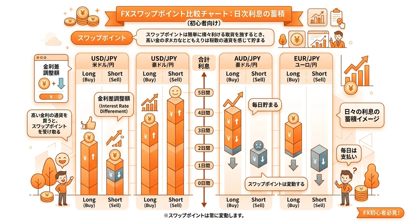 スワップポイントが高いFX口座おすすめ3選——初心者向けスイング・長期保有の口座選び