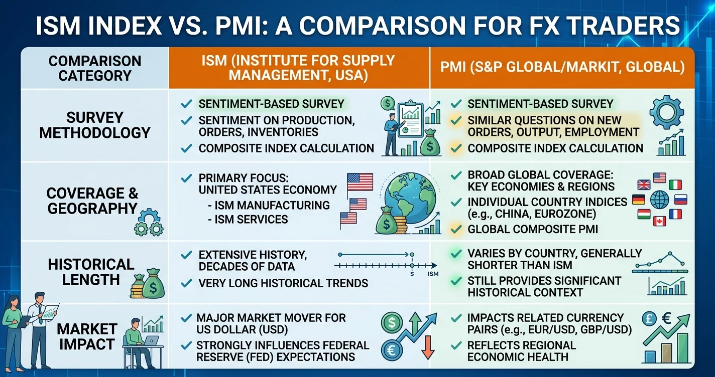 ISMとPMIの違いを示す比較図解